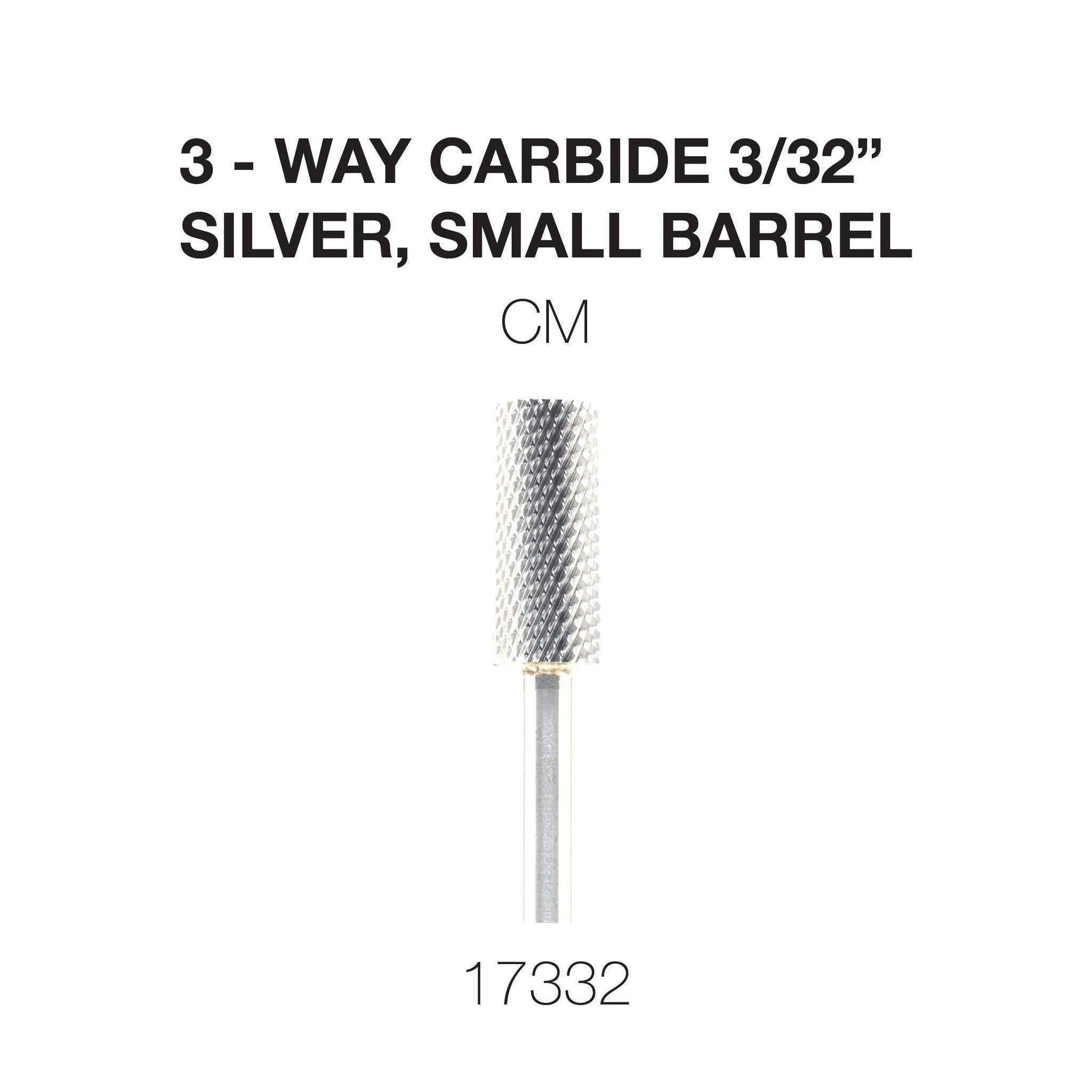 Cre8tion 3-Way Carbide Small Barrel Bit - Silver, CM