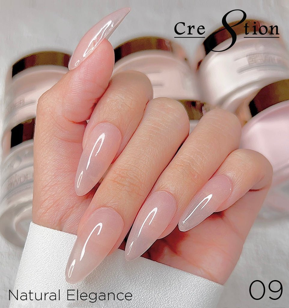 Cre8tion Natural Elegance Powder - 09 - A Glance - 4 oz shade reference