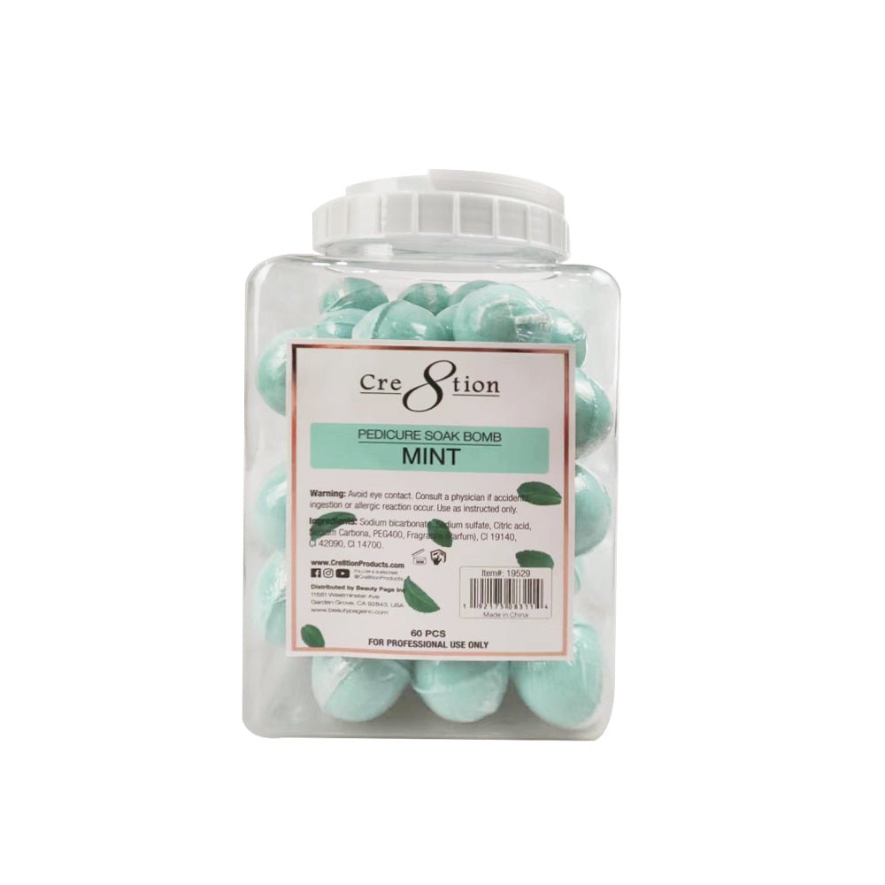 Cre8tion Pedicure Soak Bomb - Mint, 60 pieces