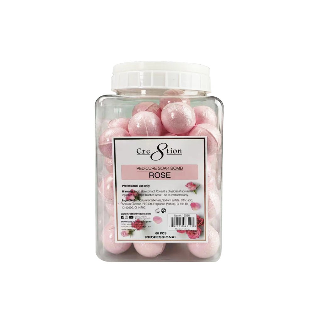 Cre8tion Pedicure Soak Bomb - Rose, 60 pieces