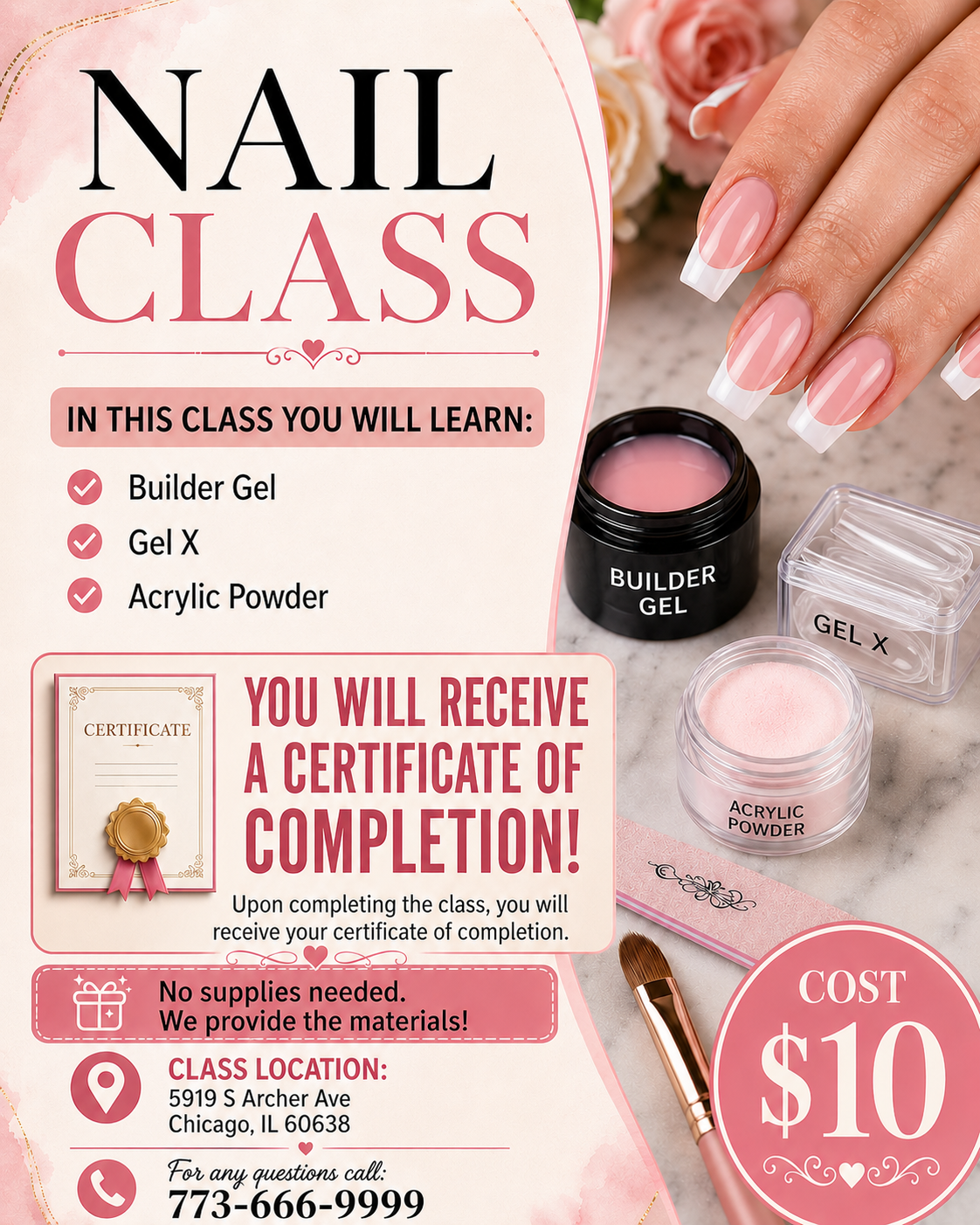 Comprehensive Nail Class - 06/07/2026 12pm - 4pm (Non Refundable)