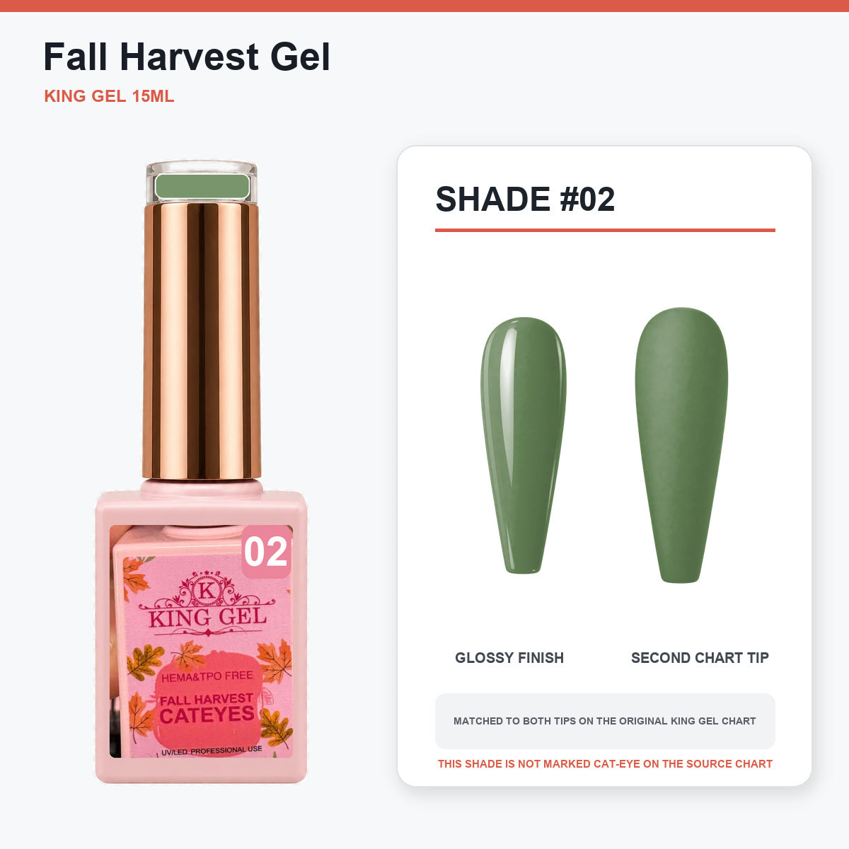 36 Colors Fall Harvest Gel Collection - KingGel Brand - Shade 2 bottle and chart-matched color - Studio V2