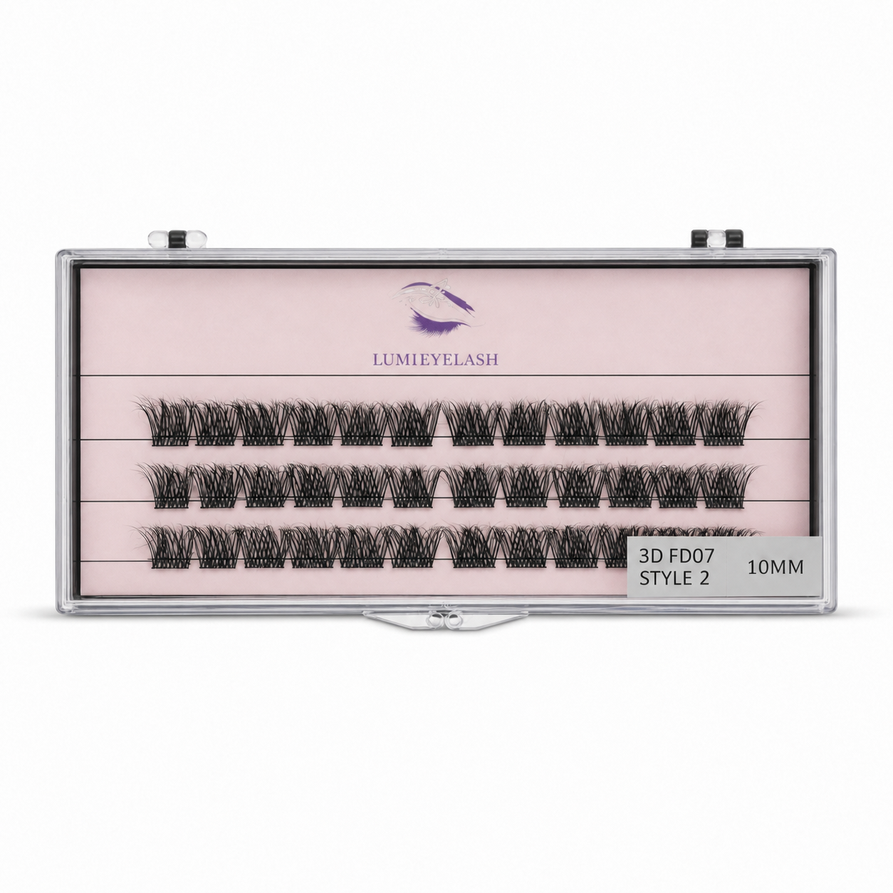 Lumi Eyelashes - 3D FD07 (Style 2) - 10mm - horizontal logo-top product photo