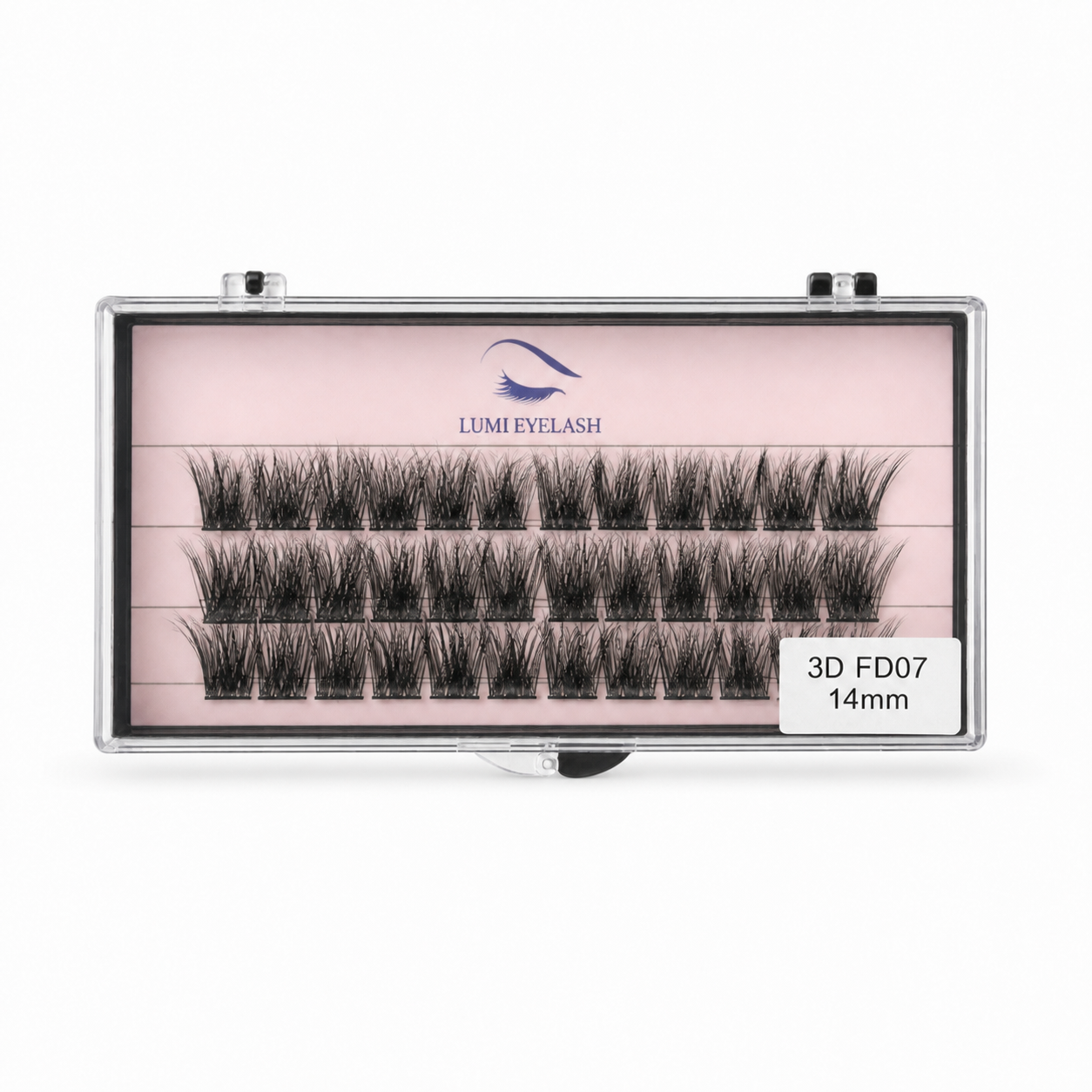 Lumi Eyelashes - 3D FD07 (Style 2) - 14mm - horizontal logo-top product photo