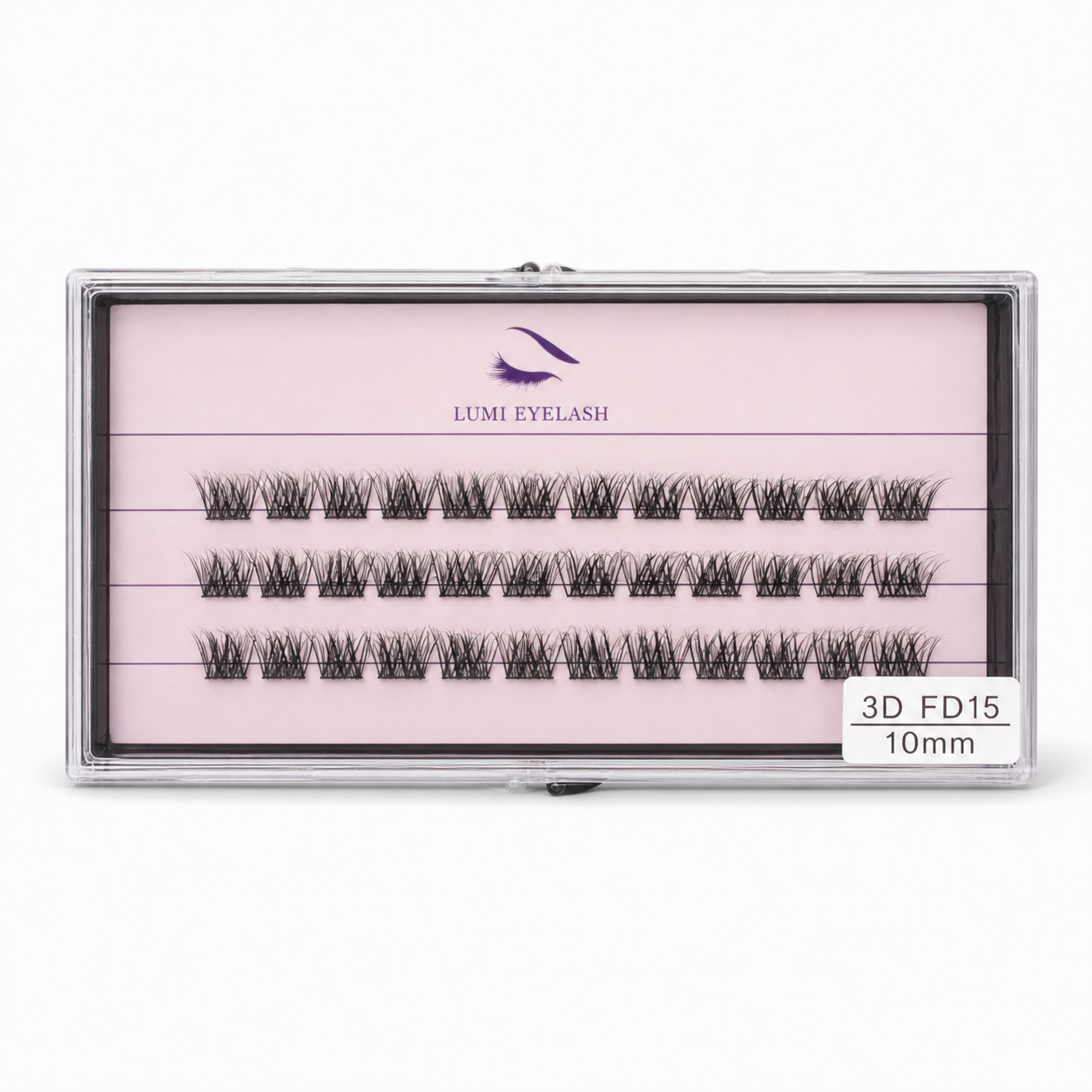Lumi Eyelashes - 3D FD15 (Style 3) - 10mm - horizontal logo-top product photo