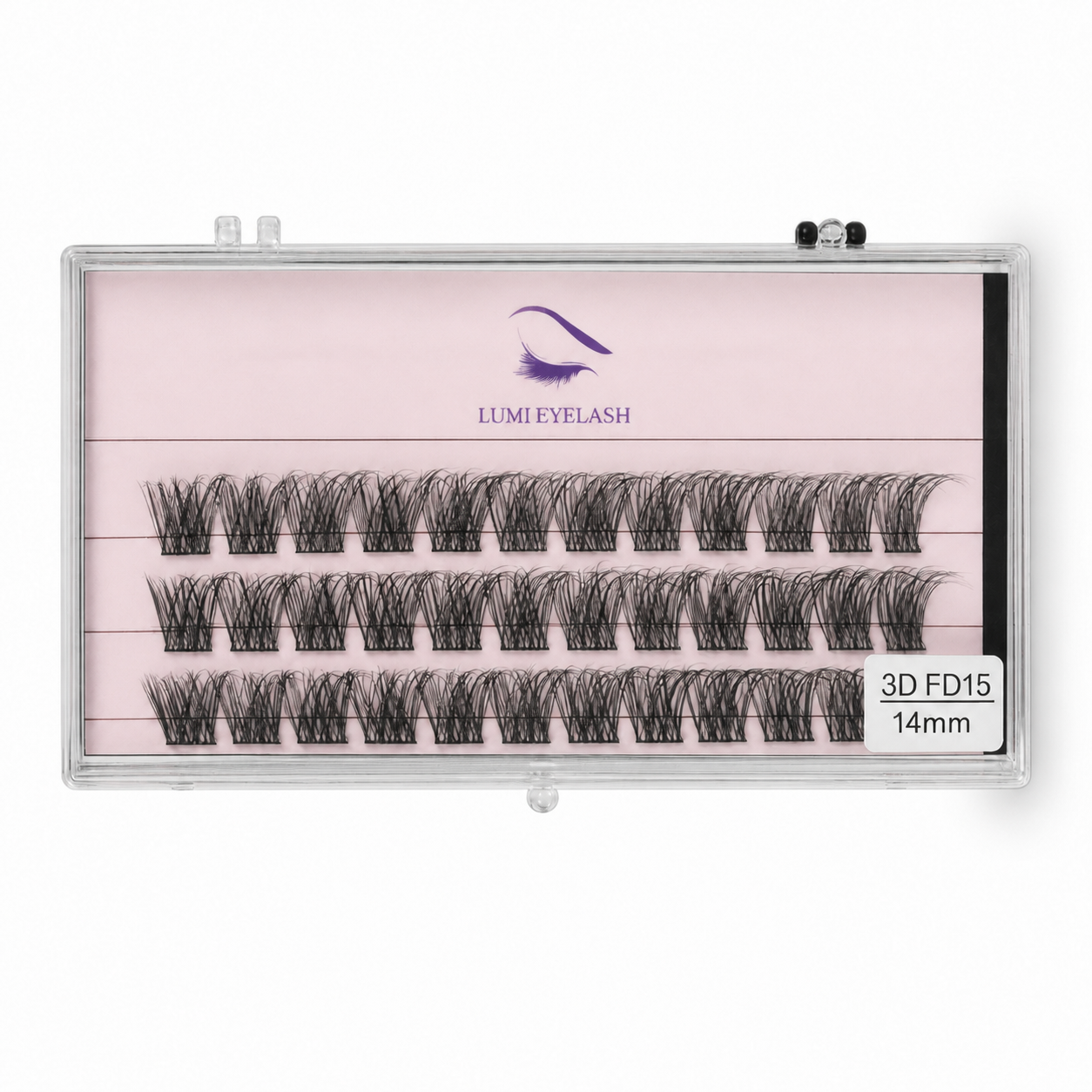 Lumi Eyelashes - 3D FD15 (Style 3) - 14mm - horizontal logo-top product photo