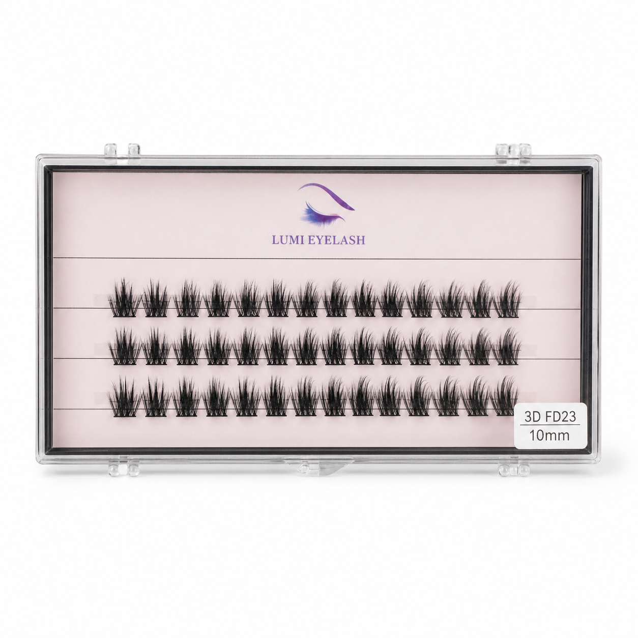 Lumi Eyelashes - 3D FD23 - 10mm - horizontal logo-top product photo