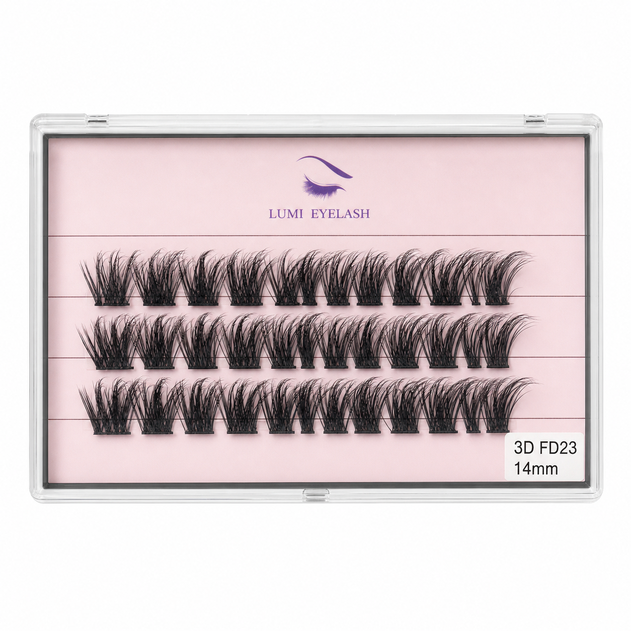 Lumi Eyelashes - 3D FD23 - 14mm - horizontal logo-top product photo
