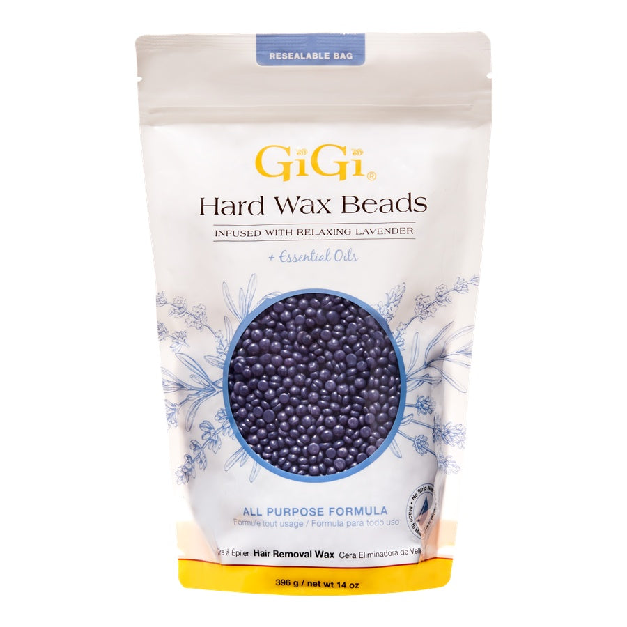 GiGi Lavender Hard Wax Beads, 14 oz (396 g), manufacturer packaging shown; artwork may vary