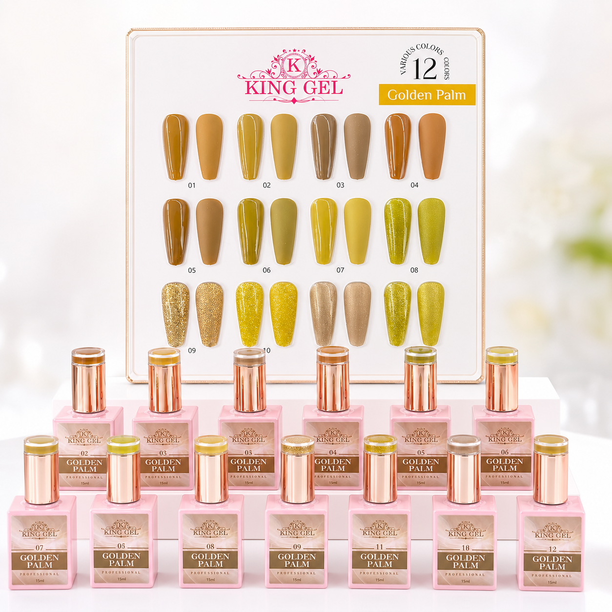 12 Colors Golden Palm Collection - KingGel Brand - Color 10