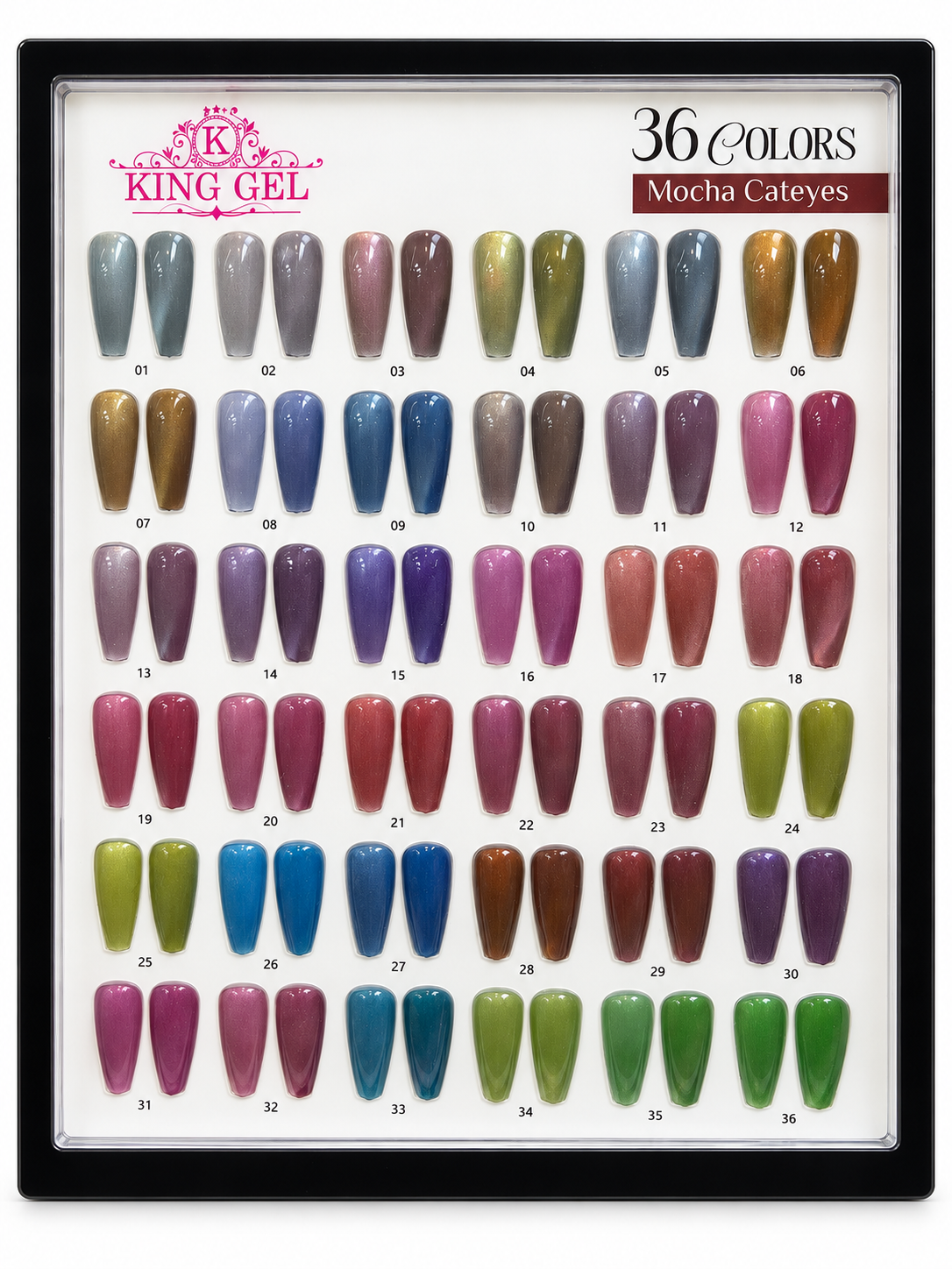 Mocha Cat Eye Gel 36-color chart