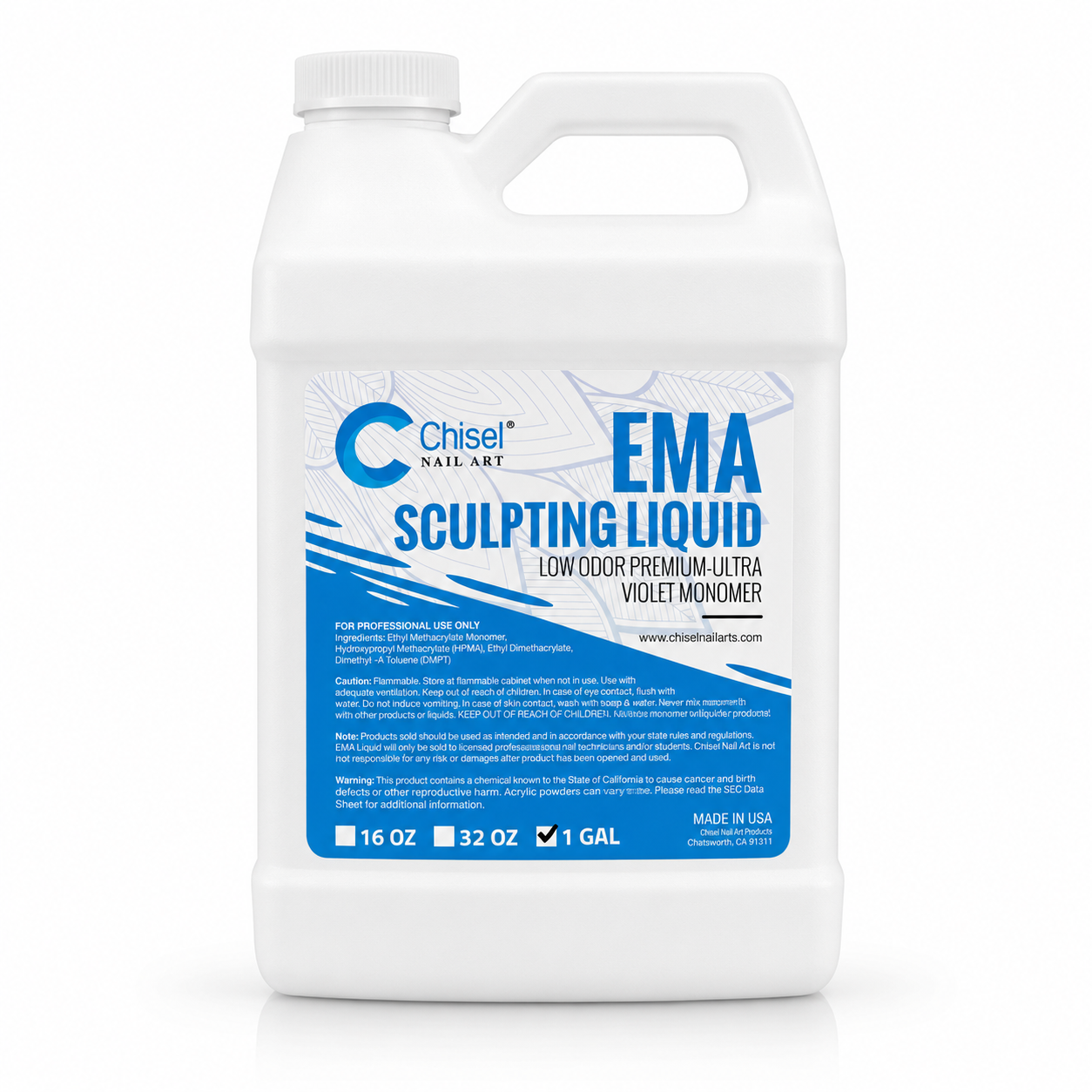 Nail Liquid / Acrylic Monomer - Gallon & Case - Chisel EMA Sculpting Liquid