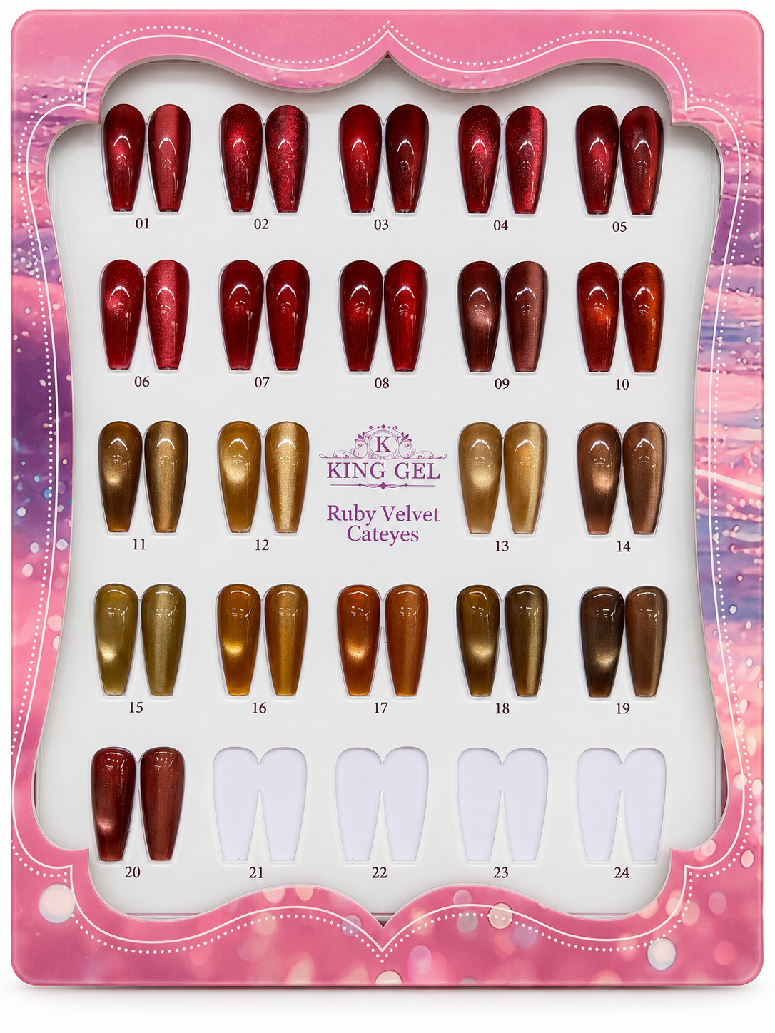 KingGel Ruby Velvet Cateyes color chart