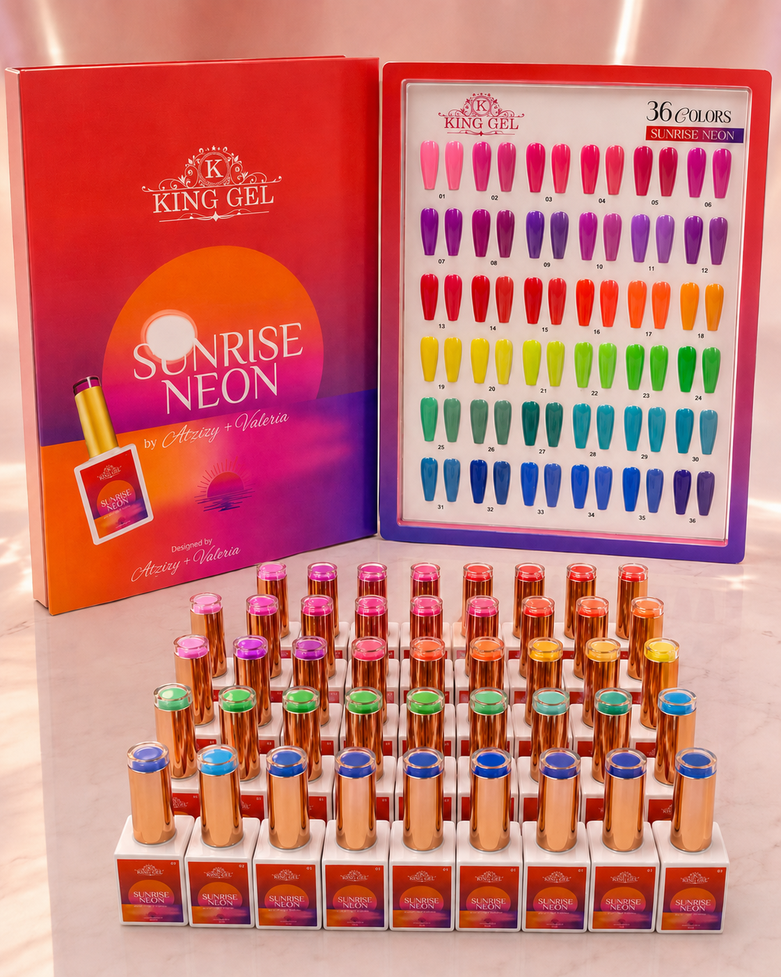 Sunrise Neon 36 Colors by Atziry and Valeria full KingGel collection