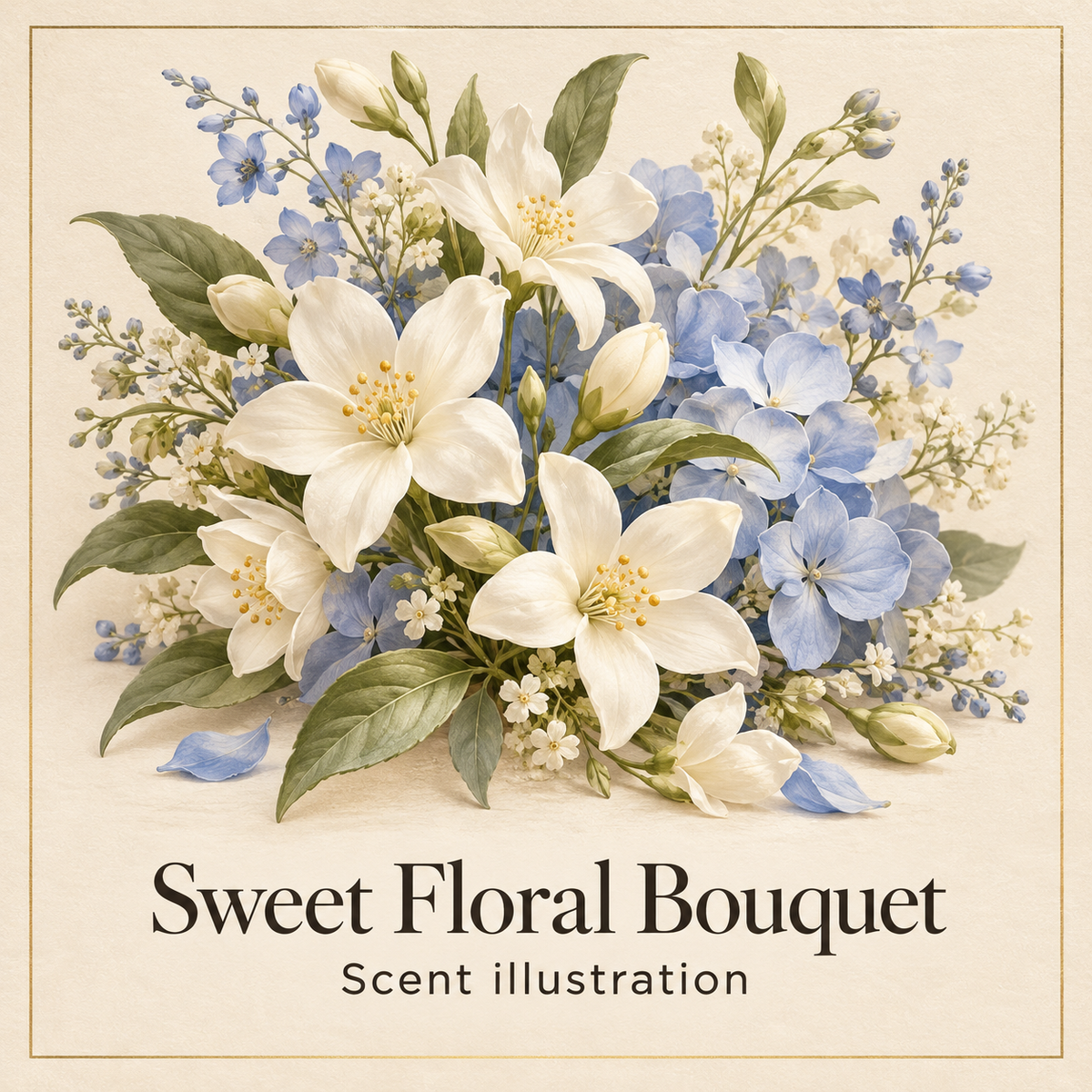Sweet Floral Bouquet scent illustration; illustrative scent selection artwork, not a product or packaging photo.